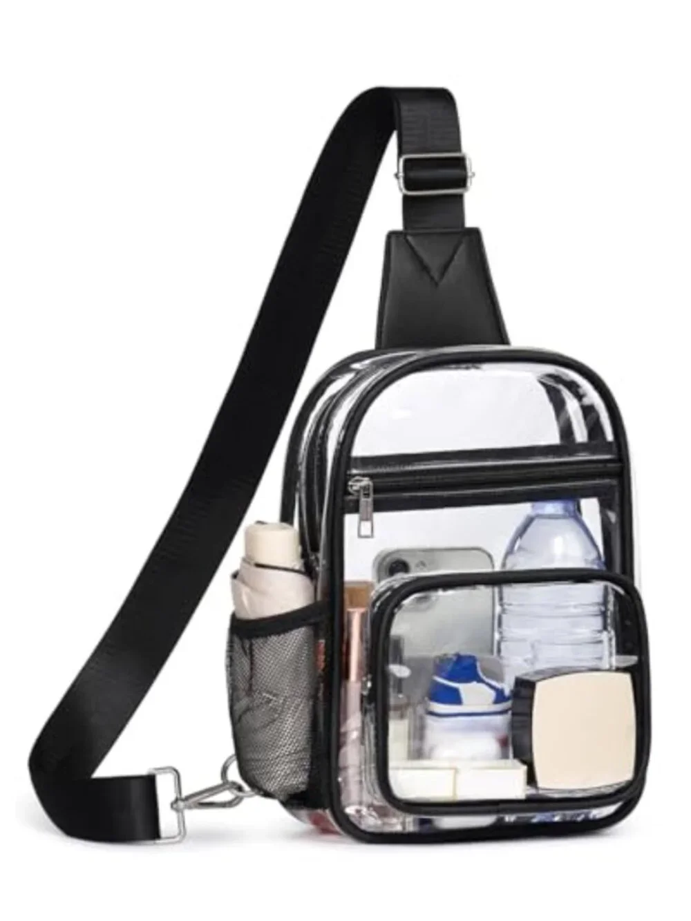 Clear Crossbody Purse Stadium Approved Sling Backpack PVC Waterproof Adjustable